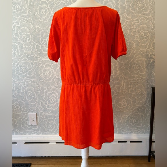 JCrew Factory Orange Drop Waist Dress - Picture 3 of 8